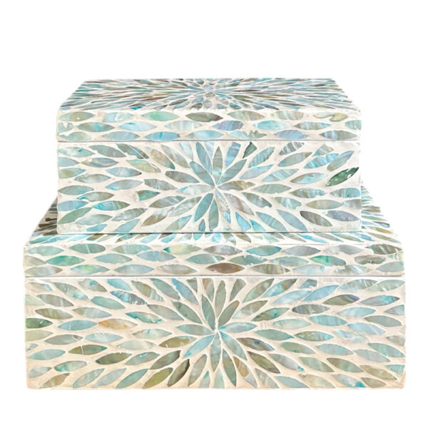 Boîte en nacre turquoise