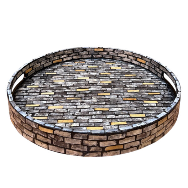 plateau rond nacre
