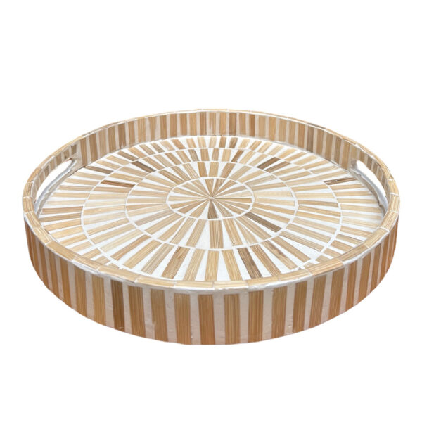 Plateau rond en bambou