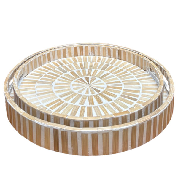 Plateau rond en bambou