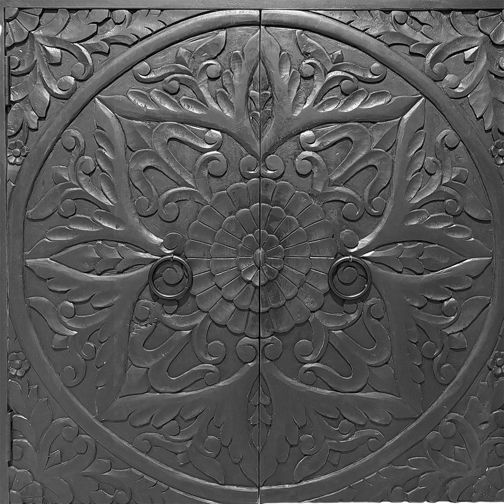 Buffet 4 portes sculpté noir