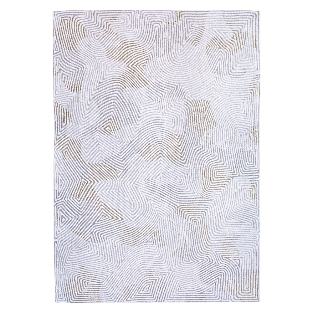 Tapis labyrinthe gris