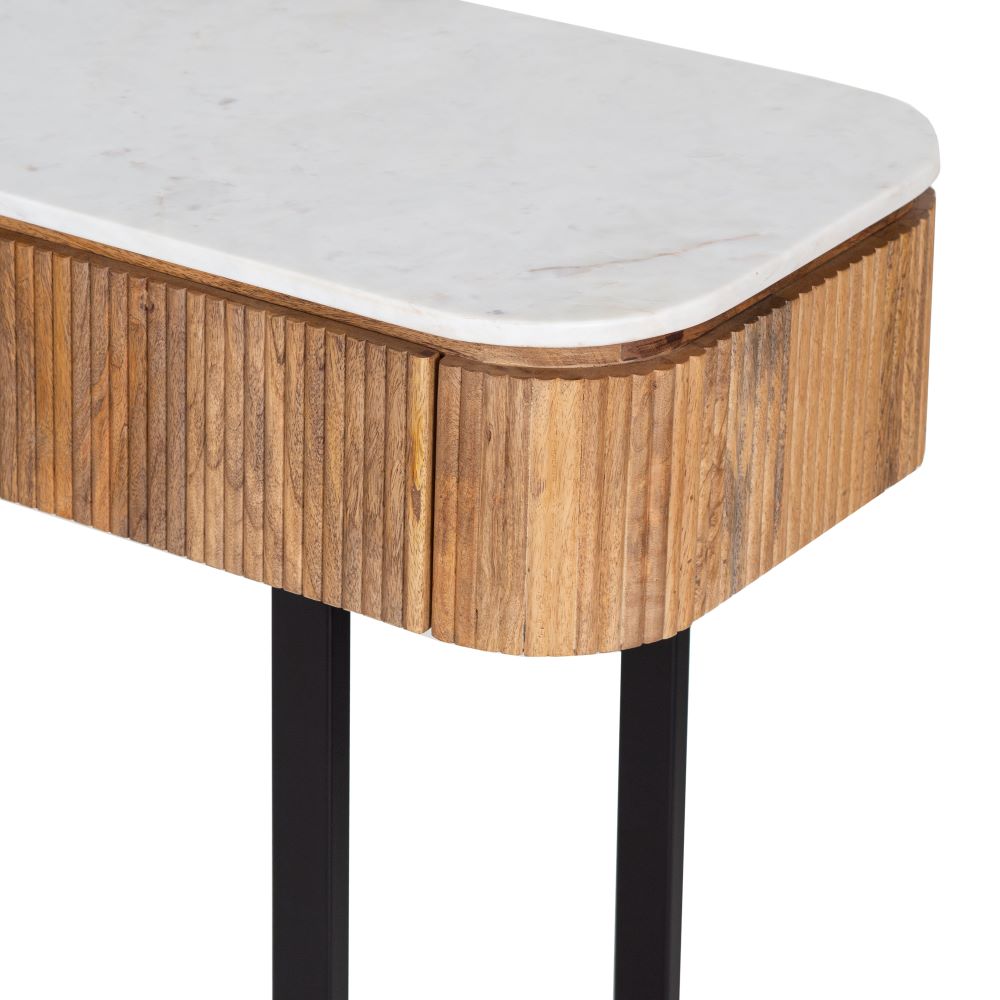 Console en manguier et marbre