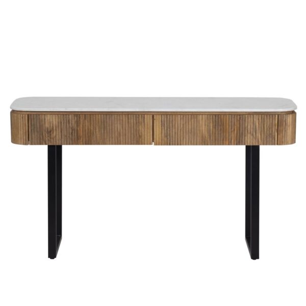 Console en manguier et marbre