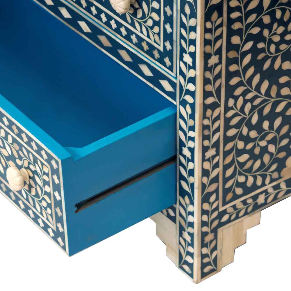 Commode 7 tiroirs marqueterie d'os