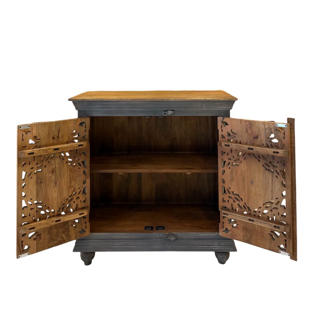 Buffet bois sculpté blanc