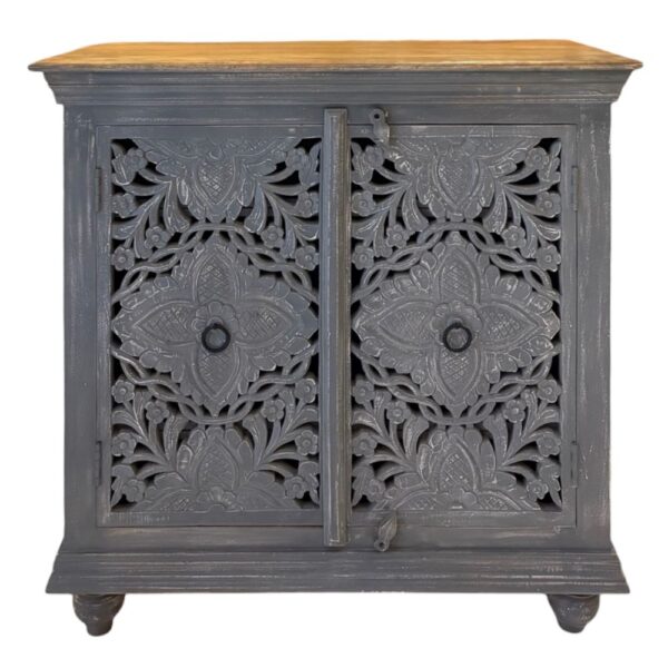 Buffet bois sculpté blanc